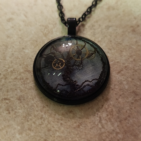 New Steampunk gears tree of life cabachon ring - Picture 10 of 10